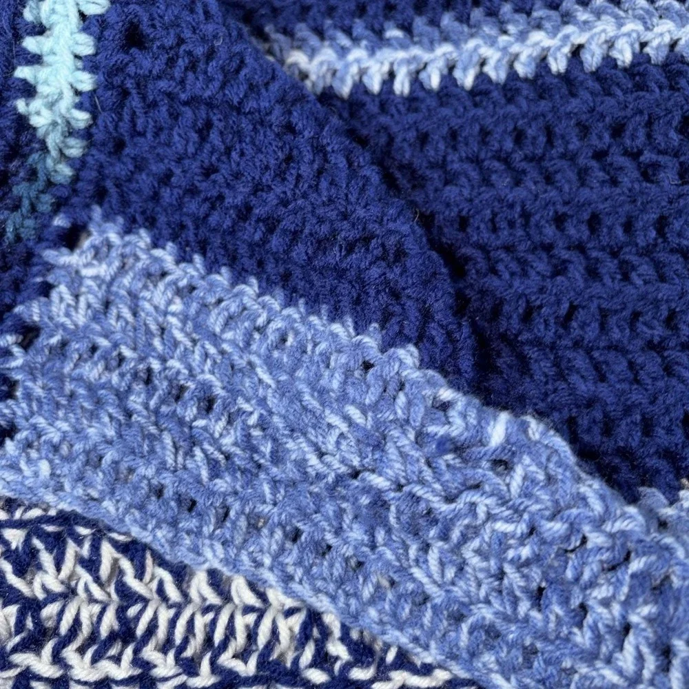 Vintage 80s Handmade Crochet Lapgan 56